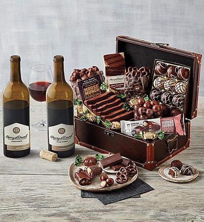 Chest of Chocolates with Wine